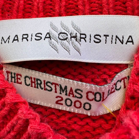 Marisa Christina Christmas Collection 2000 Snowman Sweater Cotton Angora M - Picture 3 of 7